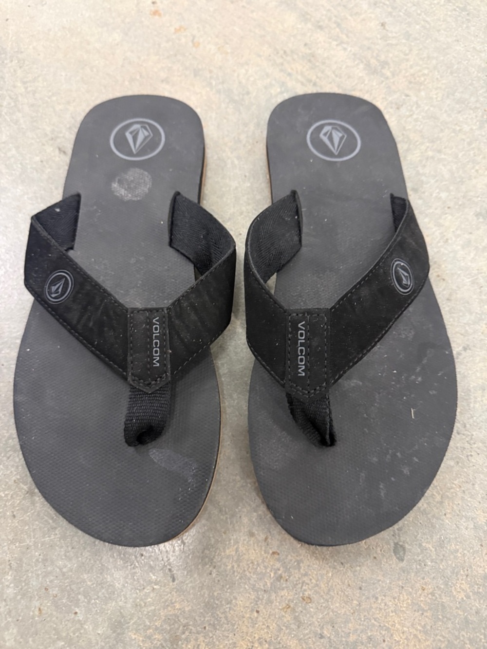 Volcom Black Flip Flops Sandals